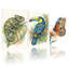Caméléon, toucan et papillon, art mural sur toile tendue, ensemble de 3 animaux tropicaux-225283775