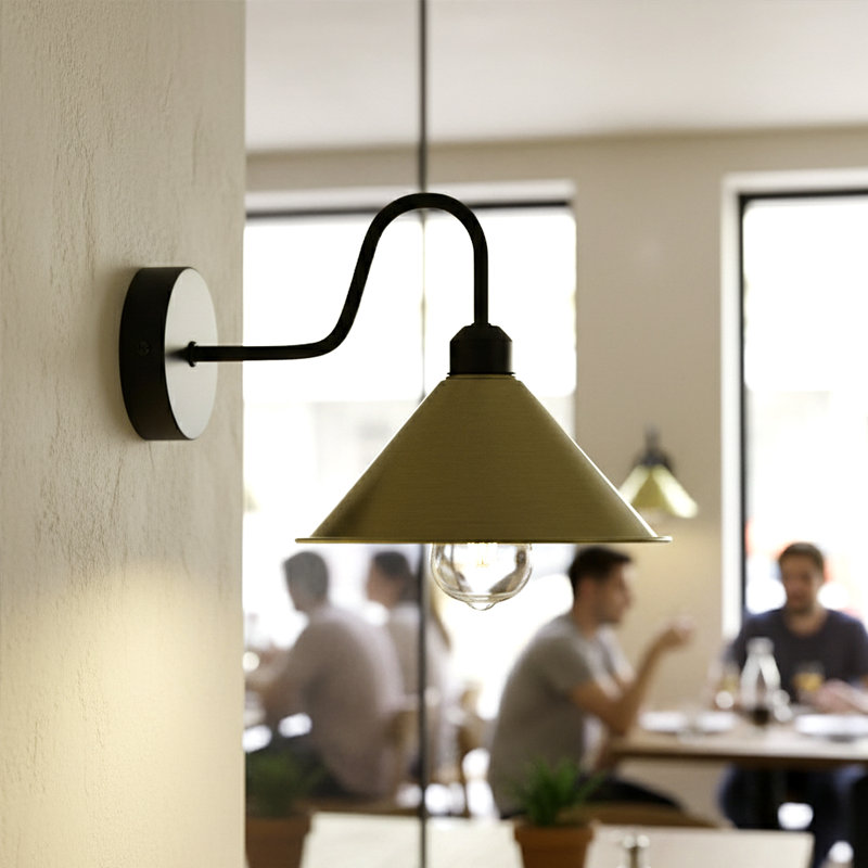 Armed Sconce, Green Brass