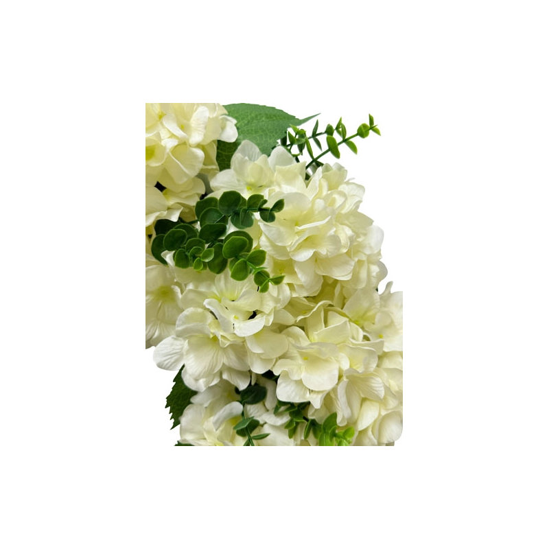 30" Artificial White Hydrangea Wreath
