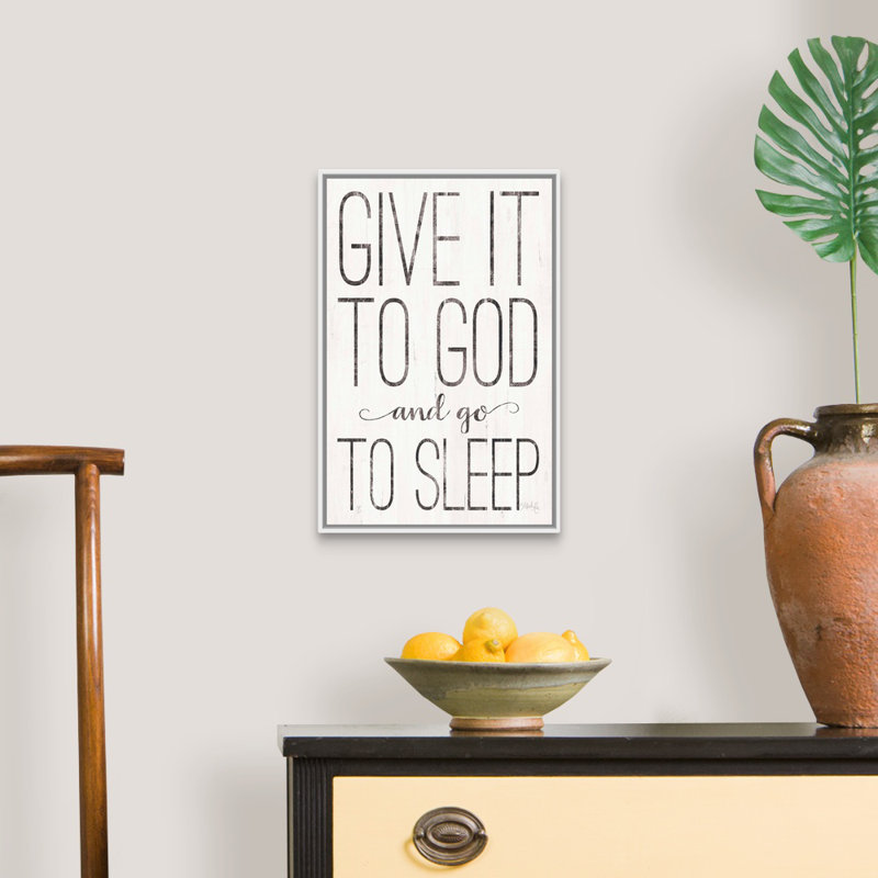 "Give it to God" par Marla Rae, art textuel sur toile, H 20 po x l 14 po x P 1,75 po, Toile blanche encadrée