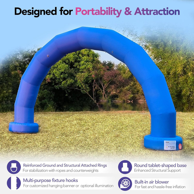  Arche gonflable demi-cercle avec souffleur intégré Wellcomer, Bleu