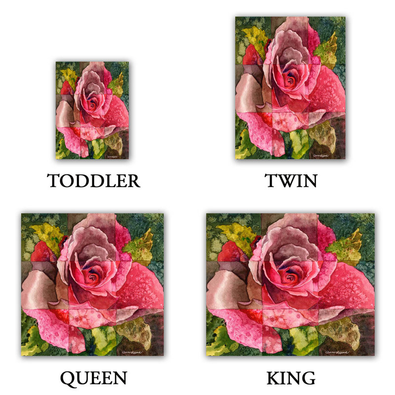 Floral Duvet Cover, 1 King Duvet Cover + 2 King Shams
