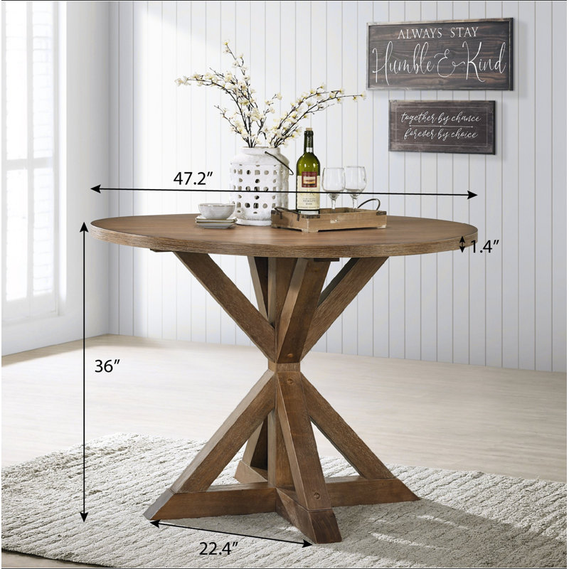 Table de salle à manger Windvale, Brun, H 36 po x L 47,2 po x l 47,2 po