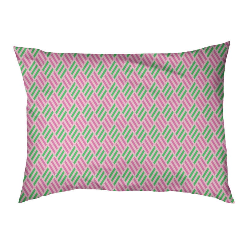 Coussin pour chien à rayures losanges Byrge, Très grand (l 52 po x P 42 po x H 17 po), Rose et pastel