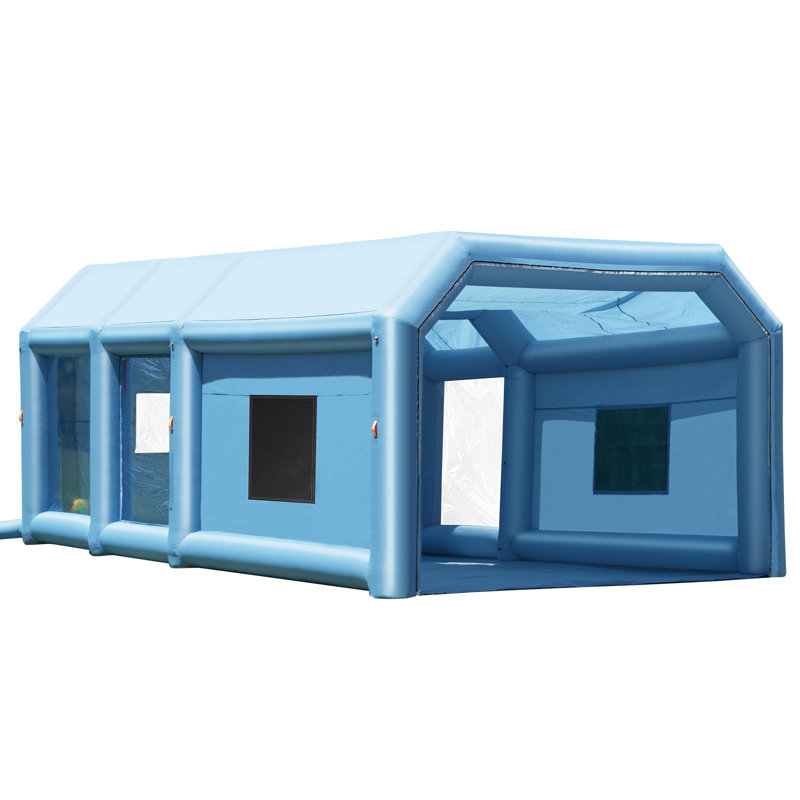Inflatable Paint Booth, 26.2 X 14.8 X 9.8 Ft Inflatable Spray Booth, Portable Car Paint Booth For Small Truck, With 950W+750W Powerful Blowers And Air Filter System, Large Motorcycle, Midsize SU