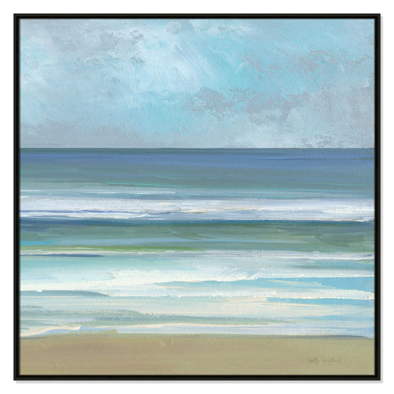 «Gentle Waves II» par Sally Swatland, H 41,5 po x l 41,5 po, Flottant espresso