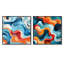 Chlori - Ensemble de 2 collages carrés abstraits-101862163-101862159