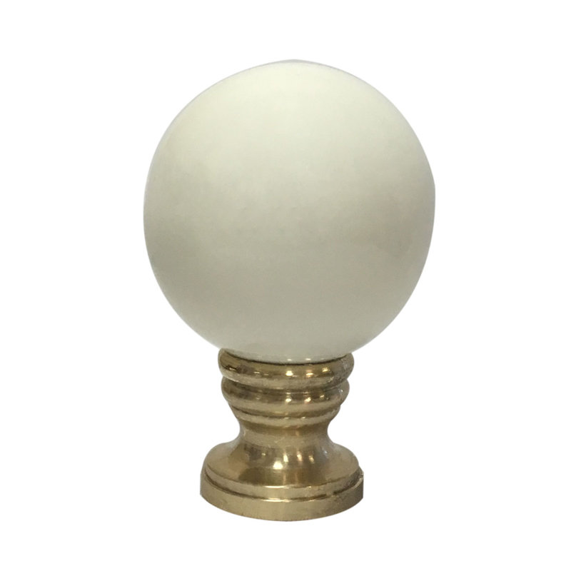 Ceramic Sphere Lamp Finial, Beige