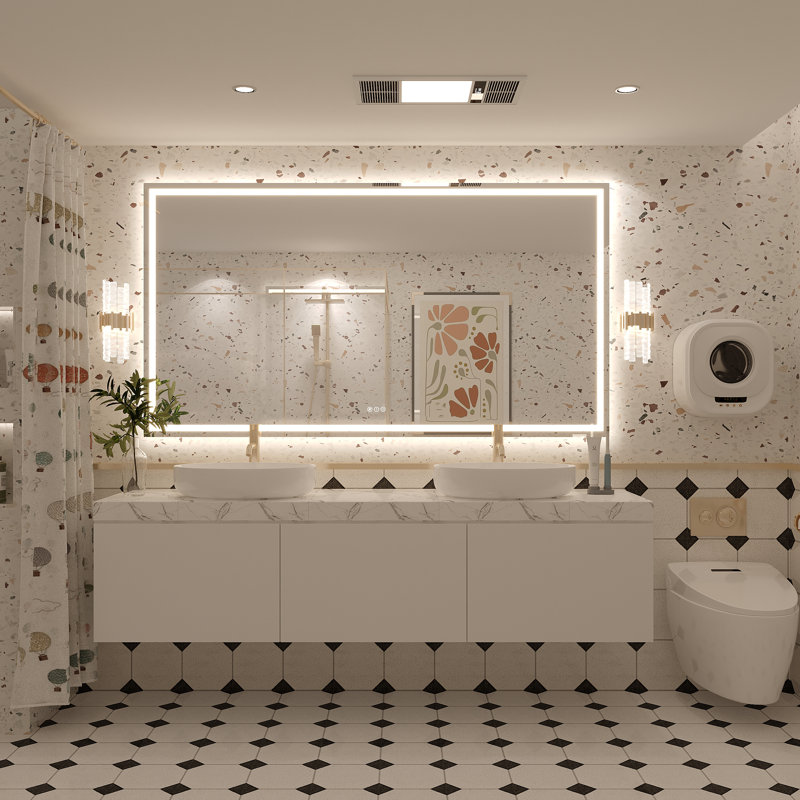 Miroir de salle de bain mural Molly, 66 po x 36 po, Transparent