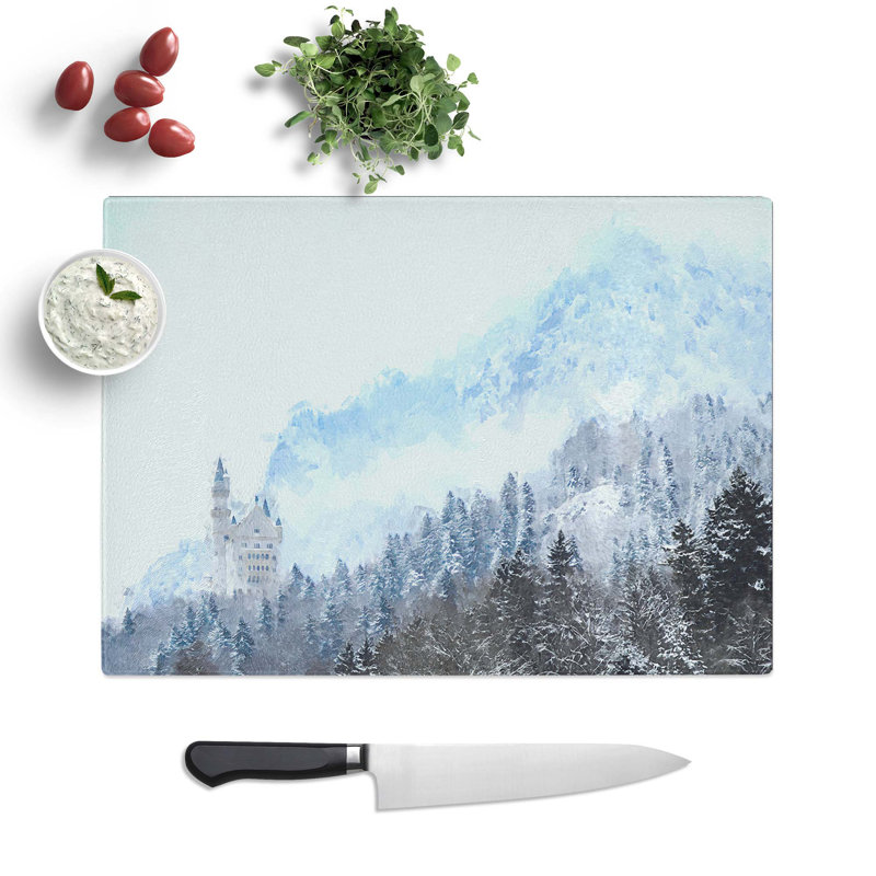 Tempered Glass Neuschwanstein Castle in Germany Chopping Board, 39 cm W x 28.5 cm L