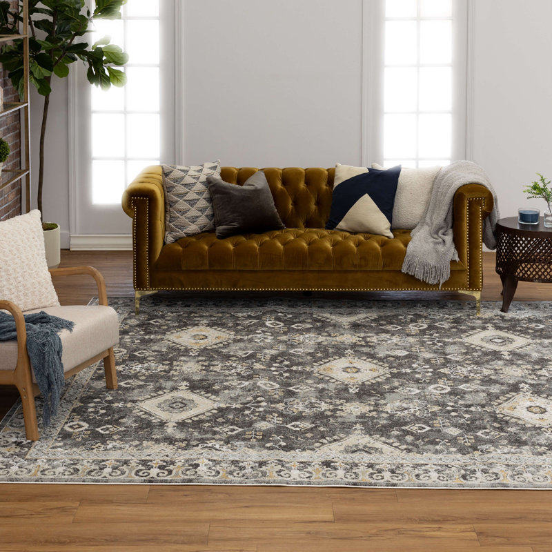 Tapis anthracite en polyester Windermere Karastan, Rectangle 5 pi x 7 pi 6 po