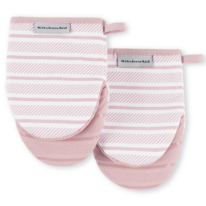  Ensemble de 2 mini-gants de cuisine Kitchenaid Albany, brun clair Milkshake, 5,5 po x 8 po, Rose, L 5,5 po x L 8,5 po