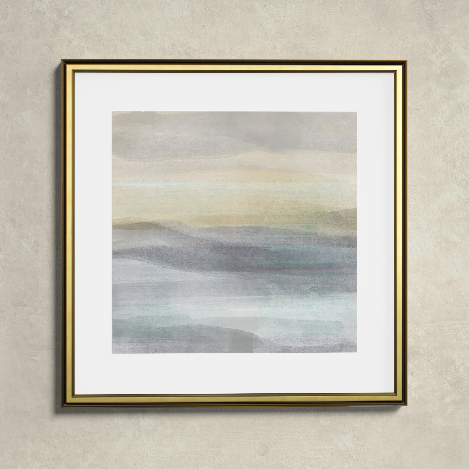 Peridan "Concept of Life" Painting by S. Swatland, 18.25" W x 18.25" H, Gold