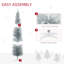 Arbre de Noël artificiel 7 pi, arbre de Noël mince avec 499 branches réalistes et support en plastique, argent-1848051598