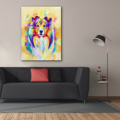 'Pop Art Shetland Sheepdog' by Furbaby Affiliates Canvas Wall Art