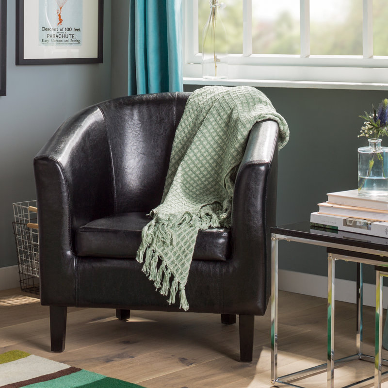 Darlene Faux Leather Armchair, Black