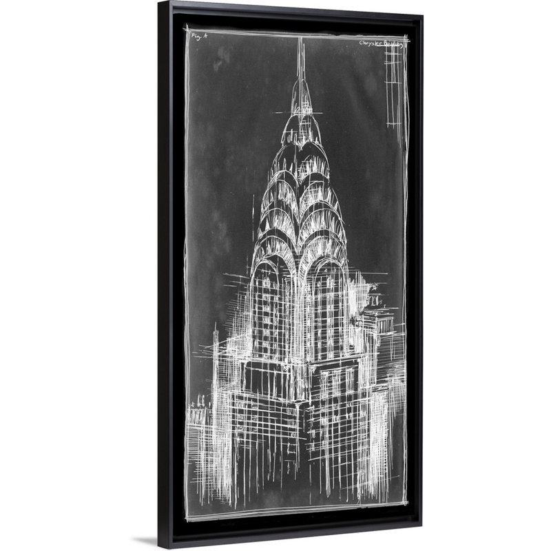 Art chrysler Simmonds, Cadre flottant noir, H 20 po x l 10 po x P 1,75 po