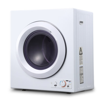 Séchoir à linge compact et silencieux - tambour en acier inoxydable de 2,7 pieds cubes - puissance de 1400 W, 2 réglages de température, sèche jusqu'à 14,4 lb - machine à laver électrique pour appartement, dortoir - fonctionnement facile