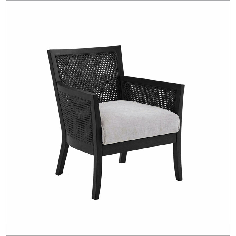 Fauteuil noir en polyester avec 4 pieds, Noir