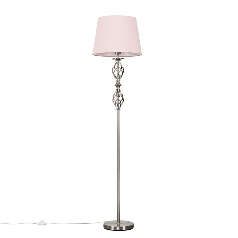 Gilliland 140cm Traditional Floor Lamp, Dusky Pink, Yes