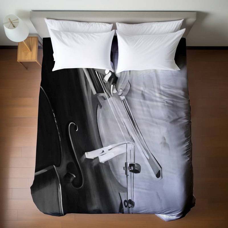 Housse de couette blanche pour instruments de musique | Cello Home Decor