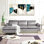 Canapé modulaire en velours avec méridienne Shannon