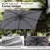 9 x 12 Ft Large Rectangular Cantilever Patio Umbrella with Tilt & Base
