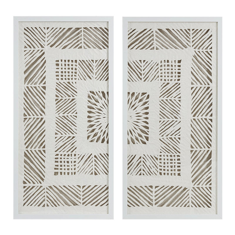 Boîte à ombre géométrique en papier riz