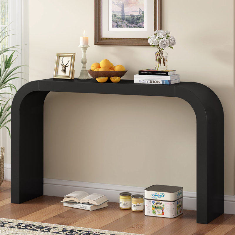 Console en bois 52 po, Noir, H 30,9 po x l 52,25 po x P 11,81 po