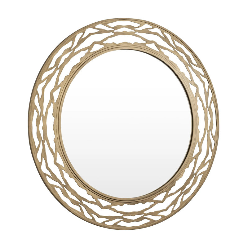 Kato 33-in Round Mirror - Havana Gold