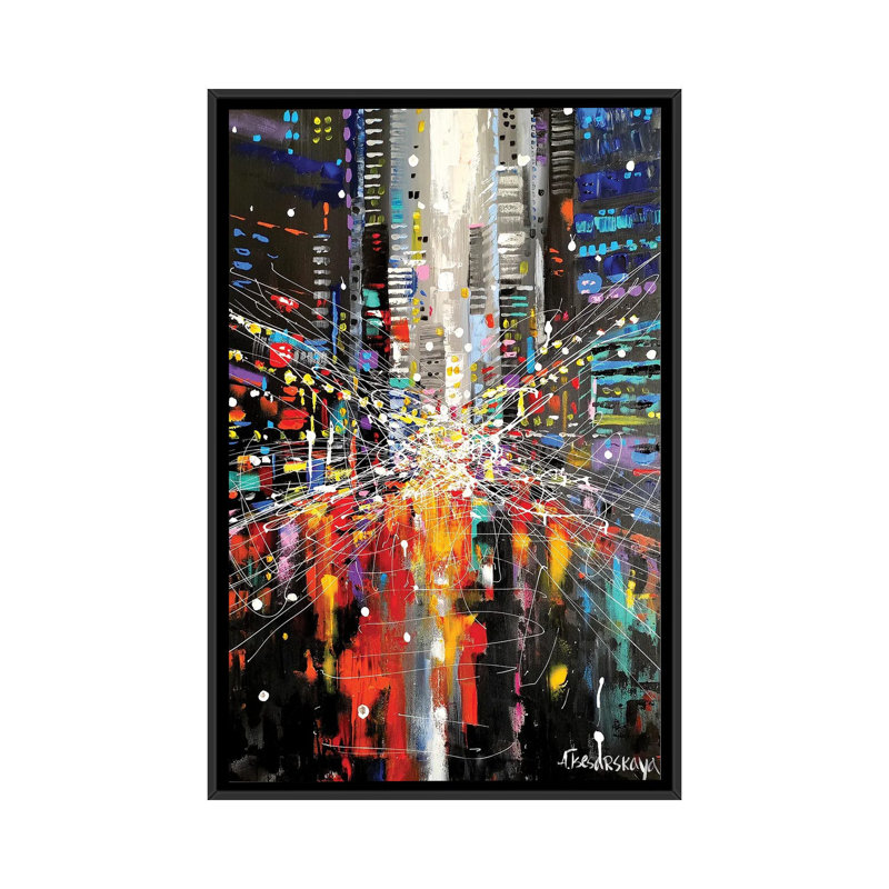 Lumière de New York - reproduction d'art murale - toile encadrée, Noir, H 26 po x l 18 po