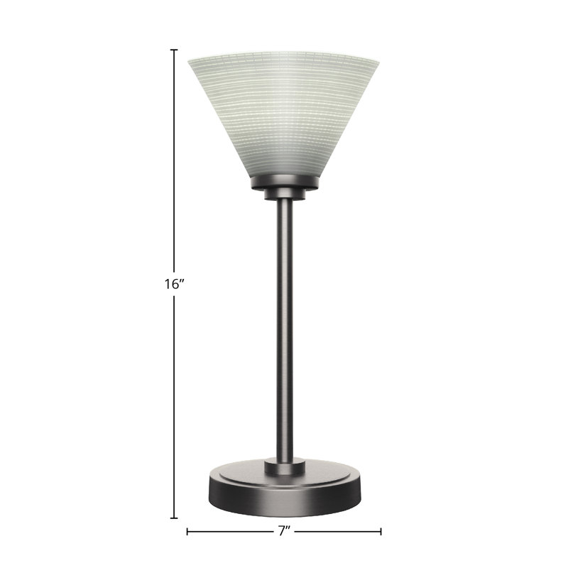 Lampe d'appoint Aneka présentée en finition graphite avec verre matriciel de 7 po, Blanc