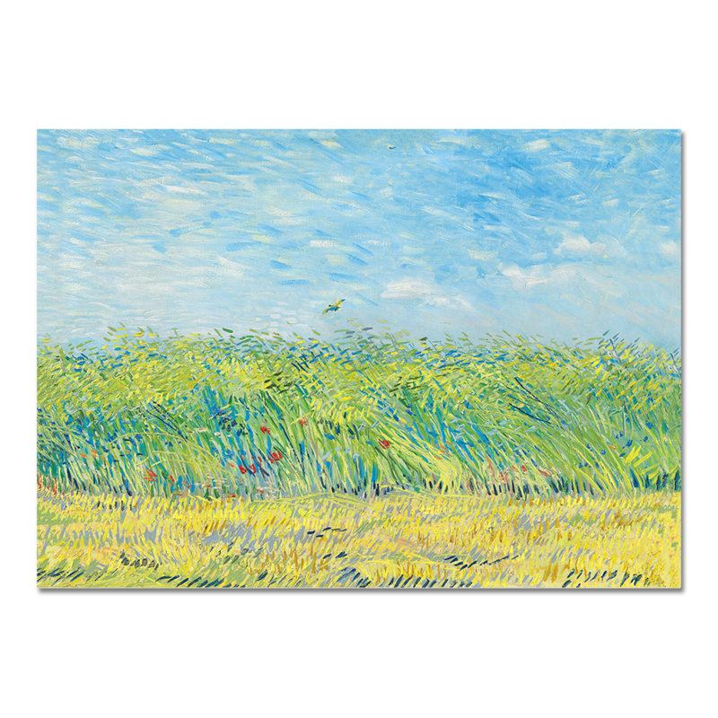 Wheat Field With Partridge by Vincent Van Gogh - No Frame Painting on Plastic / Acrylic, 65cm H x 95cm W
