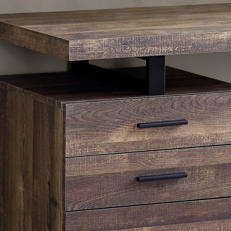 Bureau d'ordinateur, bureau personnel, ordinateur portable, installation à gauche, à droite, tiroirs de rangement, L 48 po, travail, stratifié, métal, contemporain, moderne