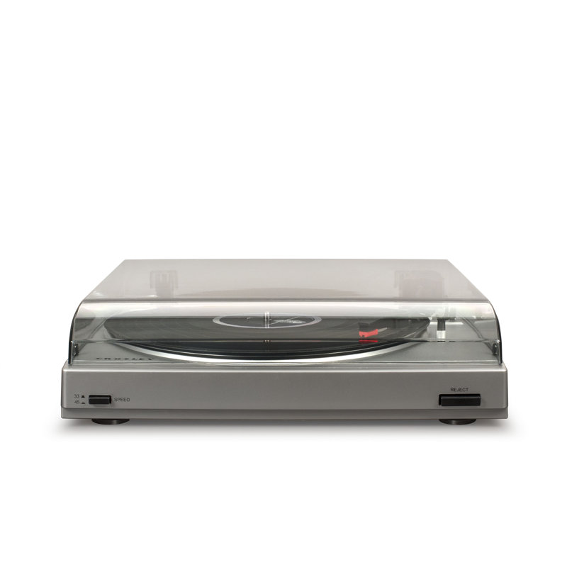 Decorative Record Player, Silver/Charcoal