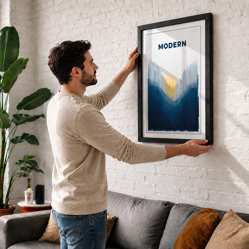 Modern Perspective Geometric - Print, A2 - 59.4 x 42.0 cm, Oak