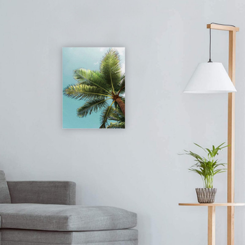 Palmier vert dans un ciel, art mural 24 x 18 po