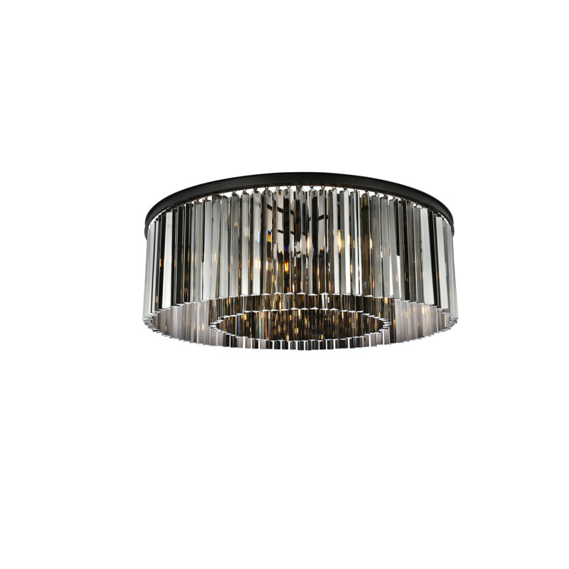 Dahlonega Flush Mount, Mocha Brown, Silver Shade (Grey)