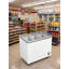 Congélateur coffre commercial vitré coulissant de 76 cm (30 po) avec 3 paniers, blanc