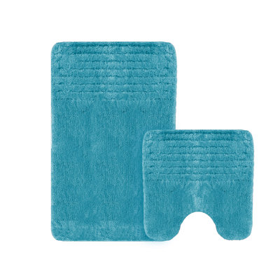 Chenille Soft High Density Anti Slip Linear Bath Mat Set