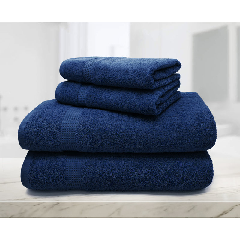 Perdew Bath Towel Super Absorbent 550 gsm Luxury Egyptian-Quality Cotton 70x125, Navy Blue