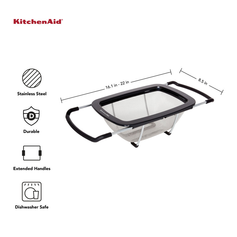KitchenAid Black Stainless Steel Expandable Colander