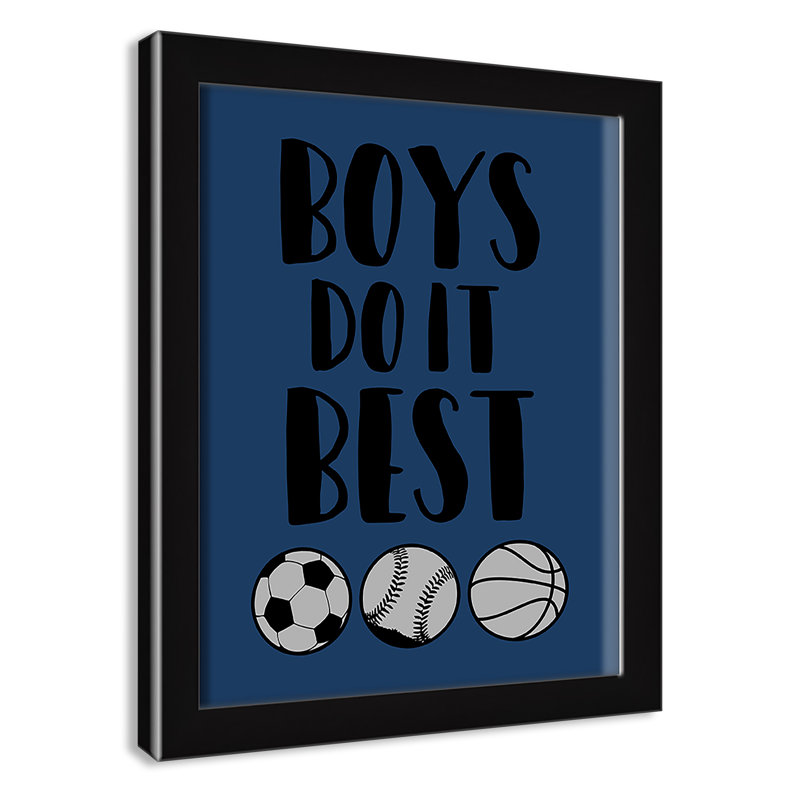 «Boy Do It», art encadré, H 11 po x l 9 po x P 1,18 po, Cadre noir