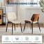 Set of 4 Mid-Century Modern PU Leather Dining Chairs with Walnut Bentwood Back & Metal Legs, Adjustable Feet for Kitchen, Dining Room-60583487