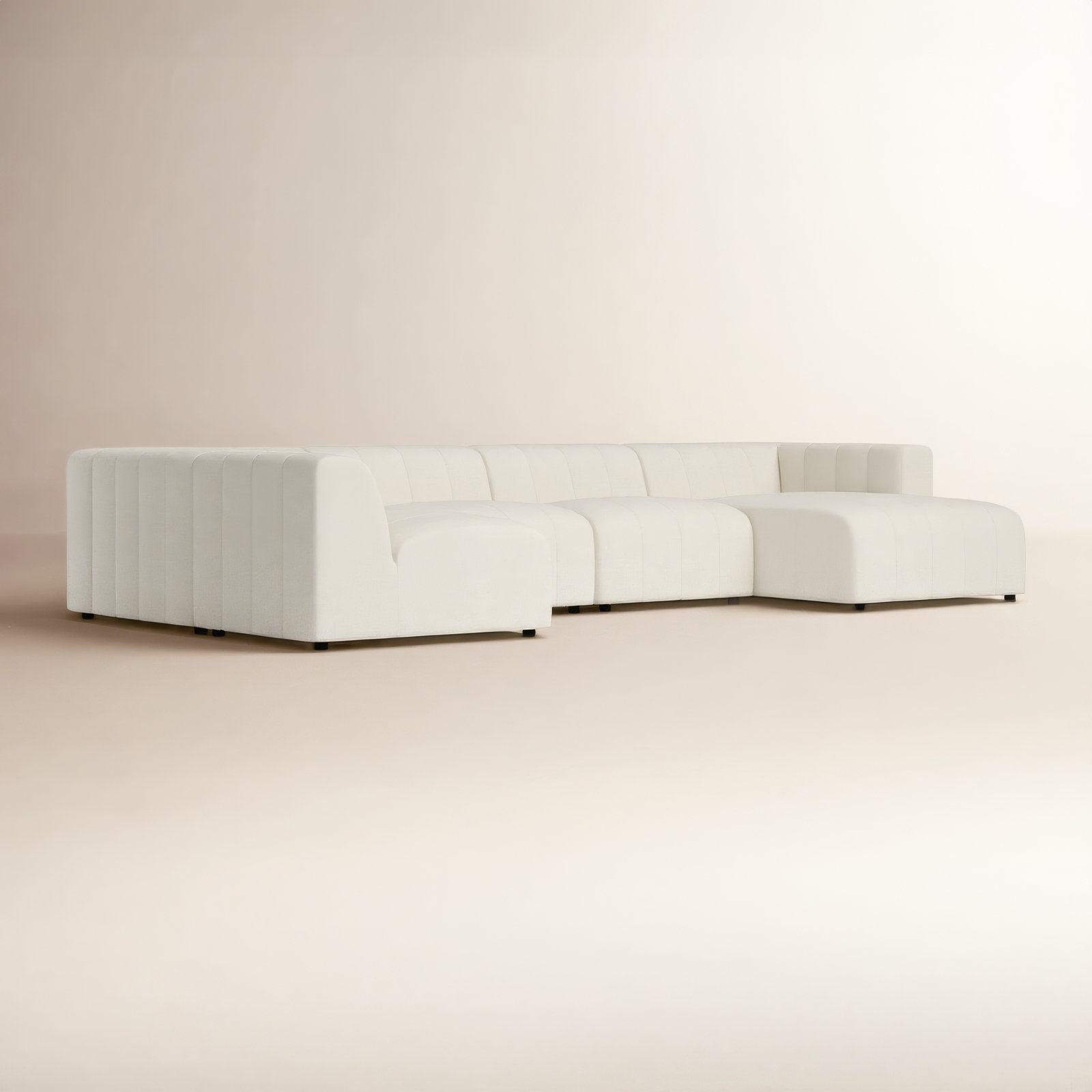 Bowry 157" Wide Modular Sectional, Right Hand Facing, Fayette Cloud Polyester