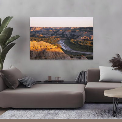 High Angle View Of A River Passing Through A Landscape Little Missouri River Badlands Theodore Roosevelt National Park North Dakota Abstract Co...