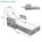 Outdoor Long Reclining Chaise, Wicker Lounge With Armrests, Patio Adjustable Recliner With Soft Removable Cushions, All Weather Rattan Pool Lounge For Poolside & Garden, Beige