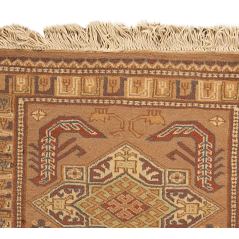 Hand Knotted Wool Area Rug in Camel