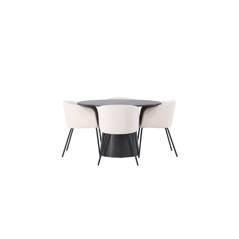 Schell 4 - Person Dining Set, Black
