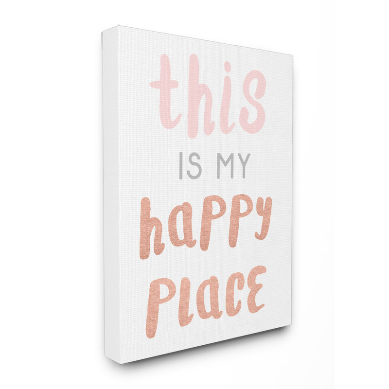 This is My Happy Place, art typographique sur cuivre, H 20 po x l 16 po, Toile tendue